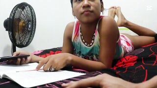 My horny stepbrother came home and I couldn’t do my homework, so I offered him my vagina to help me do it since I’m really horny.