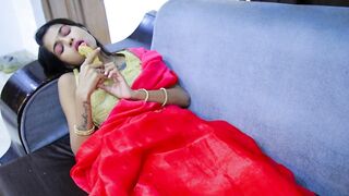 Nand bhabhi was having sex with a banana her friend saw it